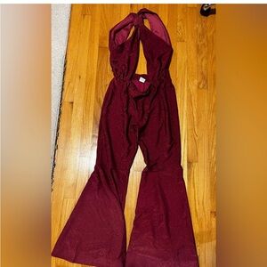 Selena Jumpsuit for Women Red Purple Bra Bell Bottom Pants Outfit costume